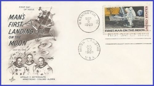 US C76 First Day Cover - First Man on The Moon Stamp by Artcraft (Apollo 11)