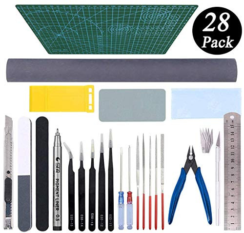 Gundam Tools Kit Esoca 28Pcs Gunpla Tools Gundam Model Kit Tool Bandai Tool Kit Gundam Modeler Basic Tools Craft Set for Gundam Model Building Repairing and Fixing