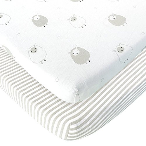 Baby Cradle Sheets Fitted 18x36x2 - Compatible with Arms Reach Co Sleeper Cambria, Clear Vue, Mini Ezee, Bassinet - Pure Jersey Cotton - Breathable | Unisex