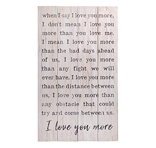 P. Graham Dunn I Love You More Vintage Cream 24 x 14 Pine Wood Decorative Pallet Plaque