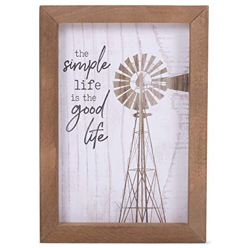 P. Graham Dunn Simple Life is Good Life Windmill Whitewash Look 7 x 10 Inch Pine Wood Framed Wall Art Plaque P. Graham Dunn Simple Life is Good Life Windmill Whitewash Look 7 x 10 Inch Pine Wood Framed Wall Art Plaque