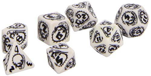 Q Workshop Dragon Dice White/Black (7) Board Game