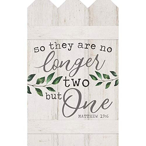 P. Graham Dunn No Longer Two Scripture Floral White 17 x 11 Wood Decorative Embellished Plaque