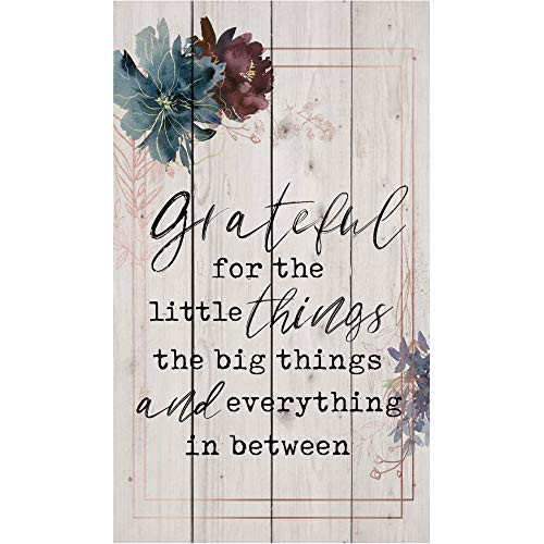 P. Graham Dunn Grateful for The Little Things Floral 24 x 14 Pine Wood Decorative Pallet Plaque