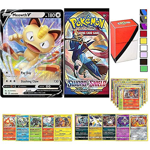 Totem World Pokemon Cards Collectors Lot: V Card Guaranteed with Booster Pack, 5 Rare, 5 Foil Holo, 20 Regular Pokemon Cards and Totem Deck Box Totem World Pokemon Cards Collectors Lot: V Card Guaranteed with Booster Pack, 5 Rare, 5 Foil Holo, 20 Regular Pokemon Cards and Totem Deck Box