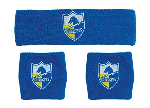 NFL San Diego Chargers Wristbands & Headband Set, Blue, One Size