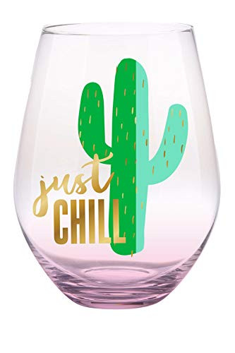 Slant 10-04611-001 Collections 30oz Stemless Wine Glass Cactus Just Chill, Clear