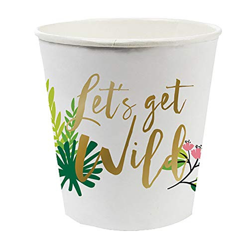 Creative Brands Slant Collections - 10-Count Paper Shot Glasses, 4-Ounce, Let's Get Wild