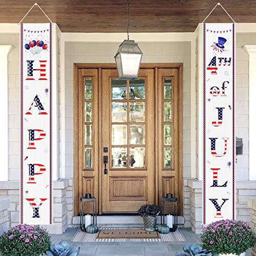 AOSTAR 4th of July Porch Sign - Happy & 4th of July Hanging Banner Set Patriotic Porch Sign for Outdoor/Indoor Home Front Door Wall Independence Day Decor Supplies. AOSTAR 4th of July Porch Sign - Happy & 4th of July Hanging Banner Set Patriotic Porch Sign for Outdoor/Indoor Home Front Door Wall Independence Day Decor Supplies.