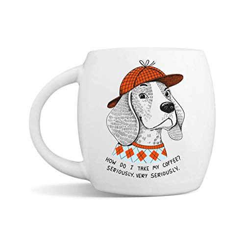 Cute Beagle Coffee Mug Gift for Dog Lovers - How Do I Take My Coffee? Seriously Very Seriously - 15 oz Premium Ceramic Mug with Gift Box - Microwave & Dishwasher-Safe
