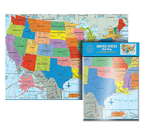 Ultimate Jumbo United States Wall Map | US Map Poster USA 50 States 40" x 28" Including All Main Cities