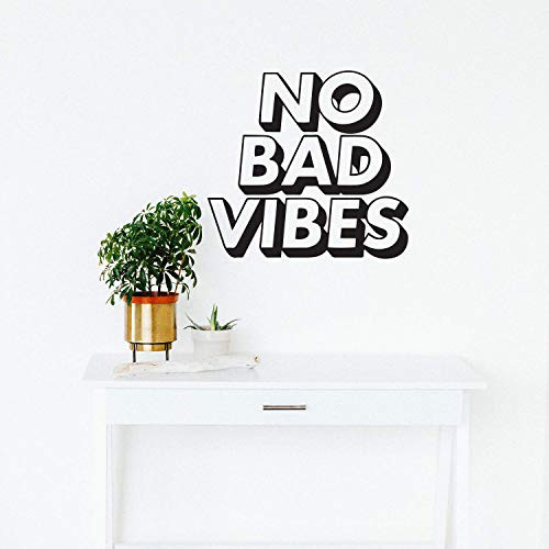 Vinyl Wall Art Decal - No Bad Vibes - 22" x 23.5" - Trendy Motivational Modern Quote for Home Apartment Bedroom Living Room Classroom Office Gym Work Indoor Decoration