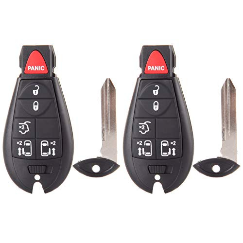 cciyu 2X Uncut 6 Buttons Keyless Entry Remote Fob Replacement fit for 08 09 10 11 12 13 14 Chrysler Town & Country Dodge Grand Caravan (M3N5WY783X IYZ-C01C)