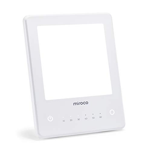 Light Therapy Lamp, Miroco UV Free 10000 Lux Brightness, Timer Function, Touch Control, Standing Bracket, for Home/Office Use