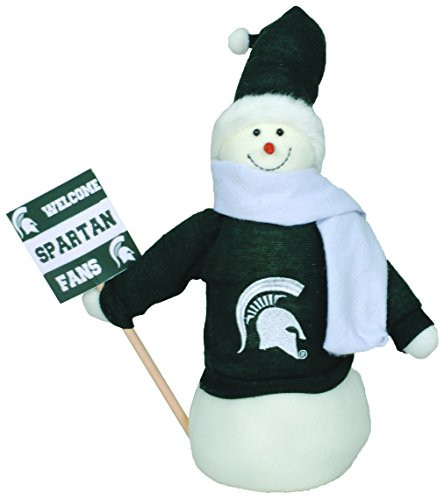 Santa's Workshop MIS071 Michigan St Snowman Fan Figurine, 12" ,,