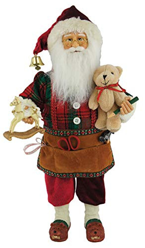 Santa's Workshop Comfy Workshop Claus Figurine, 15" Tall, Red/Brown