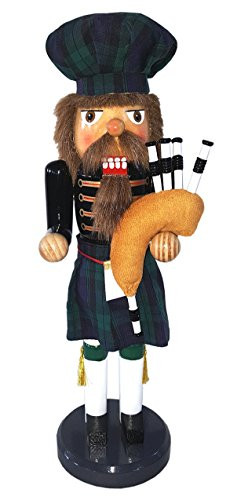 Santa's Workshop 70884 Irish Bagpiper Nutcracker, 14", Green