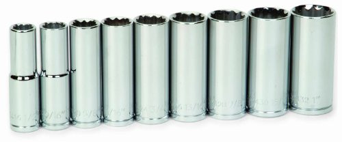 Williams 32926 9-Piece 1/2-Inch Drive Deep 12 Point Socket Set