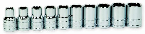 Williams 32930 10-Piece 1/2-Inch Drive Metric Shallow 12 Point Socket Set