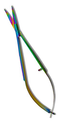 Curved Rainbow Colored Titanium Tipped EZ Snips (4.5in) Embroidery Scissors from ThreadNanny
