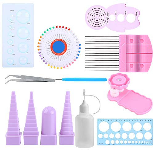 Quilling Kits for Beginners,11-in-1 Paper Quilling Tools Supplies DIY Quilling Art Crimper Comb Ruler Pins Border Buddy Set
