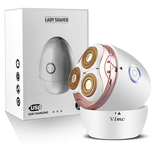 Women's Painless Electric Shaver Rotary Razor Hair Remover for Leg Face Lips Body Arm Cordless Bikini Trimmer Lady Razor - Electric Wet Dry Instant Shaver Waterproof and USB Rechargeable