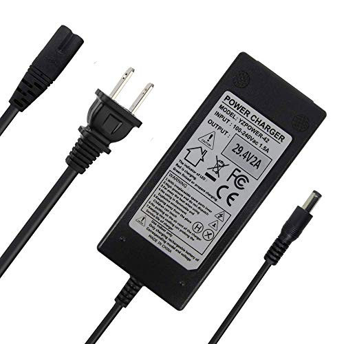 29.4V 2A Charger Power Supply Adapter for 24V 25.2V 25.9V 29.4V 7S Lithium Battery Pack, Li-ion Battery Charger, with 5.5x2.5mm Round Plug 29.4V 2A Charger Power Supply Adapter for 24V 25.2V 25.9V 29.4V 7S Lithium Battery Pack, Li-ion Battery Charger, with 5.5x2.5mm Round Plug