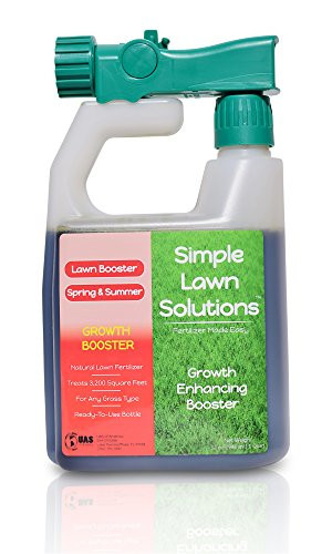 Extreme Grass Growth Lawn Booster- Natural Liquid Spray Concentrated Fertilizer with Fulvic & Humic Acid- Any Grass Type- Simple Lawn Solutions- 32 Ounce.