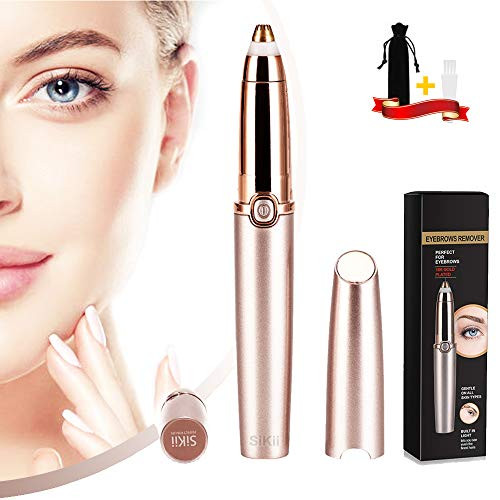 Eyebrow Hair Remover, SiKii Painless-Precision Eyebrow Trimmer Brows Epilator Eye Brow Facial Face Razor for Face Lips Nose Facial Hair Removal with LED Light for Women Men (Rose Gold) Eyebrow Hair Remover, SiKii Painless-Precision Eyebrow Trimmer Brows Epilator Eye Brow Facial Face Razor for Face Lips Nose Facial Hair Removal with LED Light for Women Men (Rose Gold)