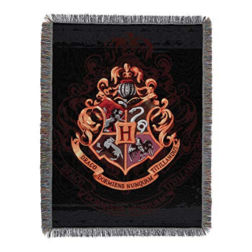 Harry Potter, Hogwarts Décor Metallic Woven Tapestry, 48" x 50" Throw Blanket, 48" x 60"