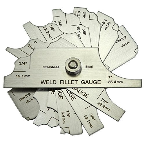 Driak MG-11 7piece Metal Weld Fillet Gages Set Gage Rl Gauge Welding Inspection Test Ulnar Metric & Inch