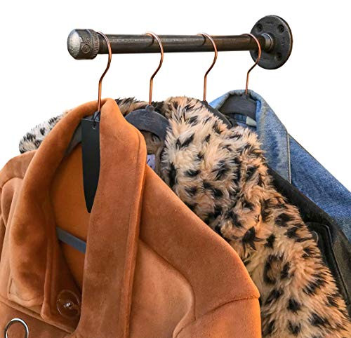 DIY CARTEL Industrial Pipe Wall Mount Faceout Clothing & Garment Rack Hardware ONLY - Perfect for Retail Display, Hanging Plants, Organizing, Laundry (12 - Inch Faceout)