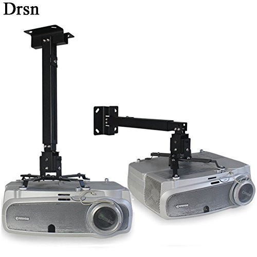Drsn Universal Projector Ceiling Mount Adjustable Wall Mount Extendable Projector Mount White 16-25 inch 55lb Loading for LCD/DLP Ceiling Projector Epson Optoma Benq ViewSonic Black