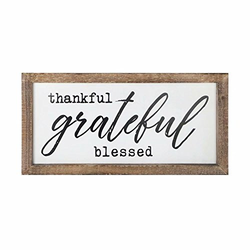 SANY DAYO HOME Wall Decor Signs with Inspirational Sayings 16 x 8 inches Rustic Wood Framed Modern Farmhouse Wall Hanging Art - Thankful Grateful Blessed SANY DAYO HOME Wall Decor Signs with Inspirational Sayings 16 x 8 inches Rustic Wood Framed Modern Farmhouse Wall Hanging Art - Thankful Grateful Blessed