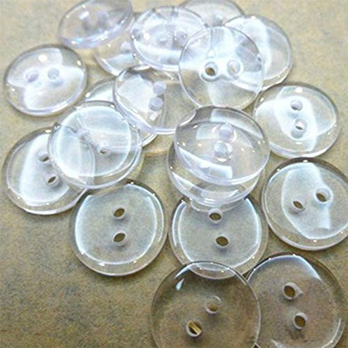 arricraft 1000pcs/bag 10mm 2-Hole Transparent Buttons Clear Resin Buttons for Sewing Children Sweater Crafts DIY Clothes Bulk