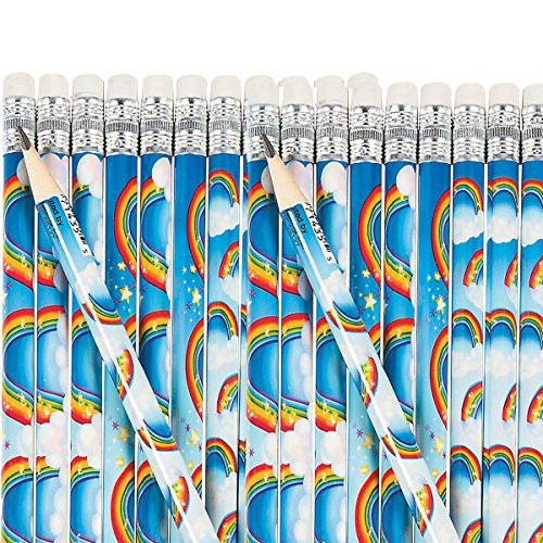 Fun Express Rainbows and Clouds Pencils - 48 Pieces