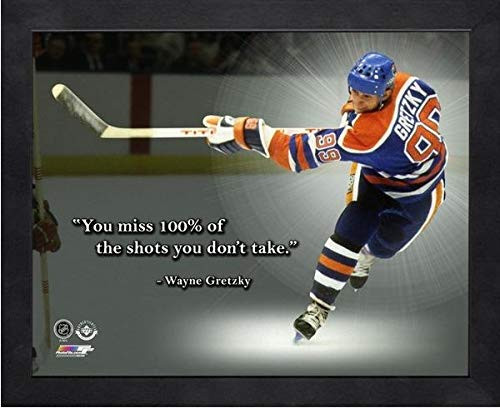 Wayne Gretzky Edmonton Oilers NHL Pro Quotes Photo (Size: 9" x 11") Framed