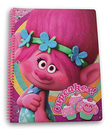 Spiral Bound Trolls 50 Sheet Wide Ruled Notebook - 8 x 10.5 (Cupcakes!)