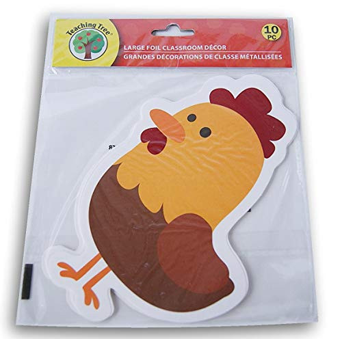 Chicken Classroom Decor Foil Paper Cut-Outs - 10 Count
