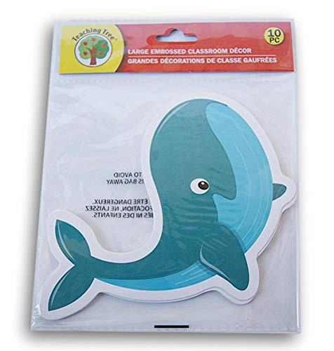Blue Whale Classroom Decor Foil Paper Cut-Outs - 10 Count