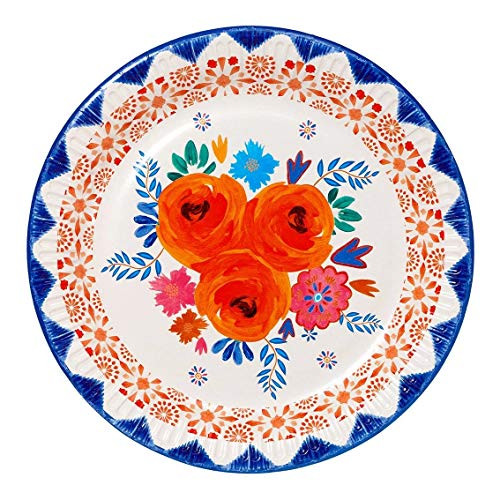 Mexican Themed Party Decorations Paper Plates, Cinco de Mayo Party Fiesta, Mexican Party Plates 9 Inch Pk 24