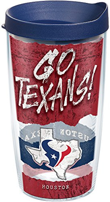 Tervis 1251908 NFL Houston Texans NFL Statement Tumbler with Wrap and Navy Lid 16oz, Clear Tervis 1251908 NFL Houston Texans NFL Statement Tumbler with Wrap and Navy Lid 16oz, Clear