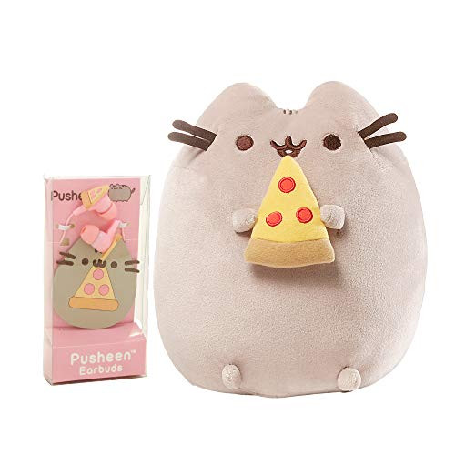 Pusheen Pizza Plush and Pusheen Pizza Earbuds Set