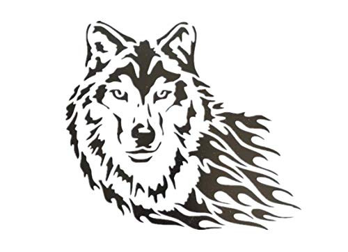 OBUY Lion Deer Tiger Wolf Whale Horse Animal Stencils for Painting on Wood, Fabric, Walls, Airbrush + More | Reusable Mylar Template (Wolf)