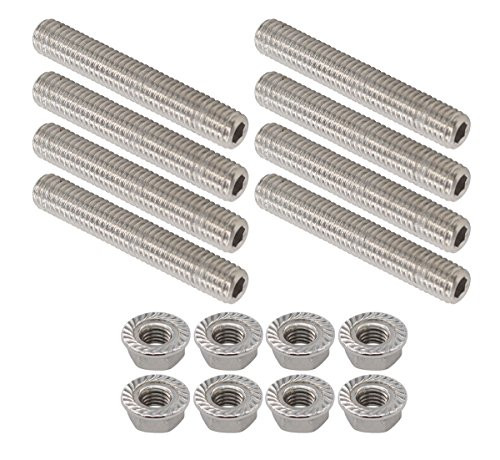 8 Pcs Stainless Exhaust Manifold Stud Nuts kit for Ford 4.6 & 5.4 Liter V8 2 Manifolds (one side)