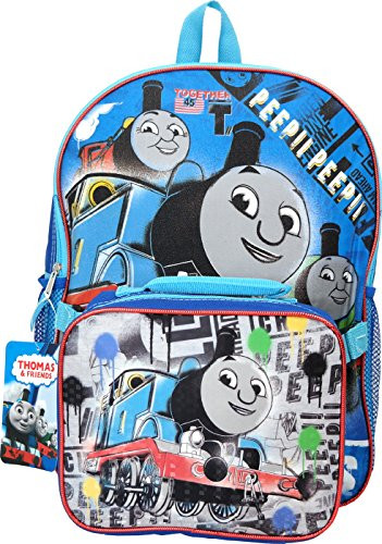 Licensed Thomas The Train Thomas The Train 16" Backpack with Lunch Bag, One_Size, Blue
