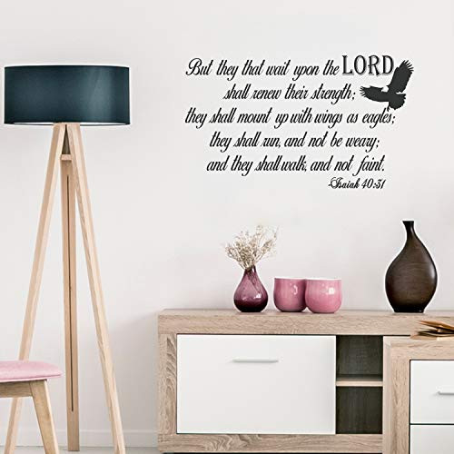 Vinyl Wall Art Decal - Isaiah 40:31-17.5" x 30" - Religious Bible Verse Quote Sticker for Bedroom Living Room Kids Room Office Church Decor Vinyl Wall Art Decal - Isaiah 40:31-17.5" x 30" - Religious Bible Verse Quote Sticker for Bedroom Living Room Kids Room Office Church Decor