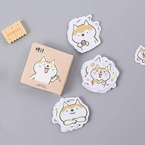 Small Size Laptop Stickers, 45pcs Doraking Boxed DIY Decoration Puppy Theme Stickers for Laptop, Planners, Scrapbook, Suitcase, Diary, Notebooks, Album(Cute Puppy, 45pcs/ Box)