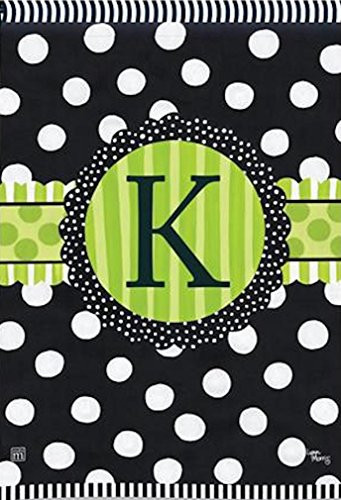 BreezeArt Letter K Monogram Frolic Garden Flag