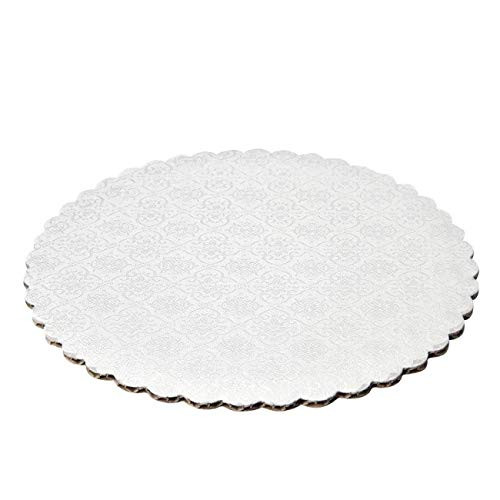 14" White Scalloped Edge Cake Boards, 6 ct